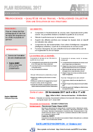 PROGRAMME DE LA JOURNEE DU 29 NOVEMBRE 2017