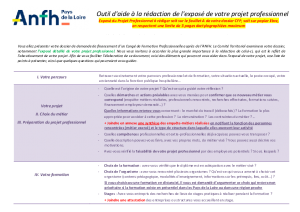 Outil d'aide à la rédaction de l'exposé du projet professionnel