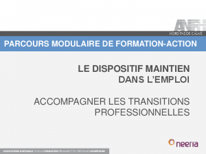 présentation parcours modulaire Maintien dans l'emploi