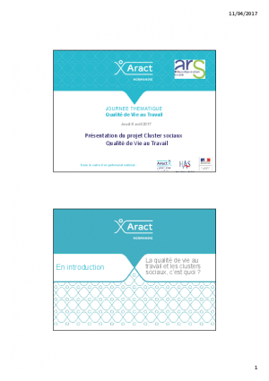 ANACT - ARACT - LE PROJET DE CLUSTER QVT ET SES ENSEIGNEMENTS