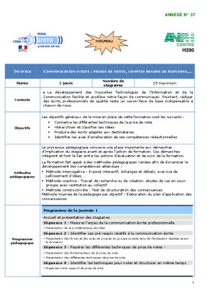 H390 : COMMUNICATION ECRITE