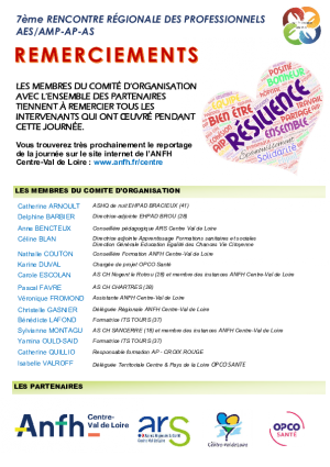 Programme et remerciements 