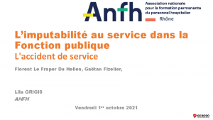 Support de présentation webinaire Imputabilité au service #1 Accident de service