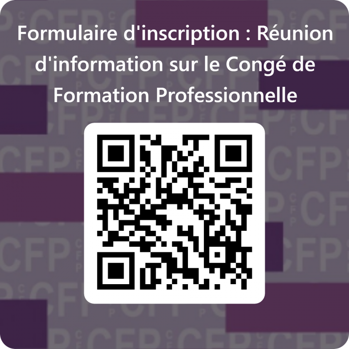 Formulaire d'inscription réunion d'information sur le CFP