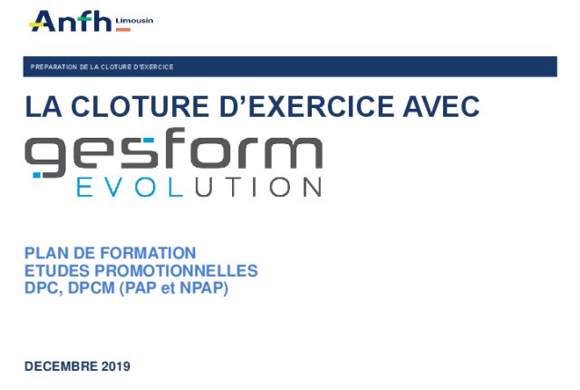 Préparation de la clôture d'exercice 2019 : formation continue, études promotionnelles, DPC et DPCM