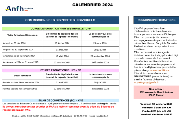 4 - CALENDRIER 2024 DISPOSITIFS INDIVIDUELS