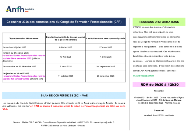 4 - CALENDRIER 2025 DISPOSITIFS INDIVIDUELS