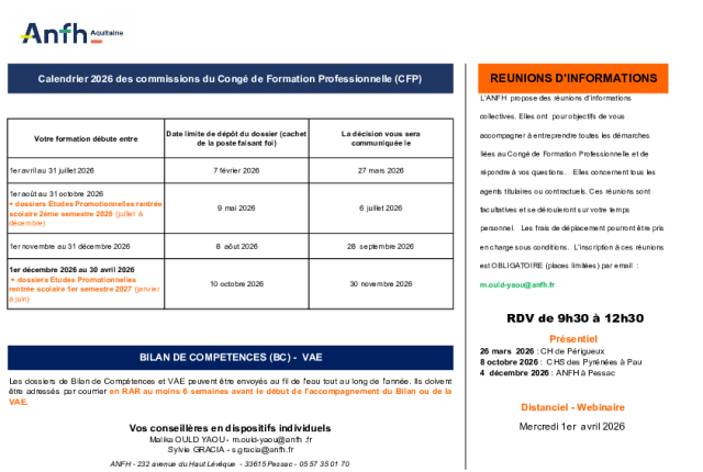 4 - CALENDRIER  DISPOSITIFS INDIVIDUELS