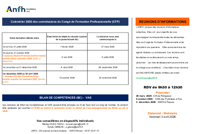 4 - CALENDRIER  DISPOSITIFS INDIVIDUELS