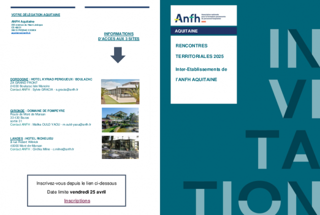 Ouverture des inscriptions ! Rencontres territoriales 2025 Inter-Etablissement de l’ANFH Aquitaine