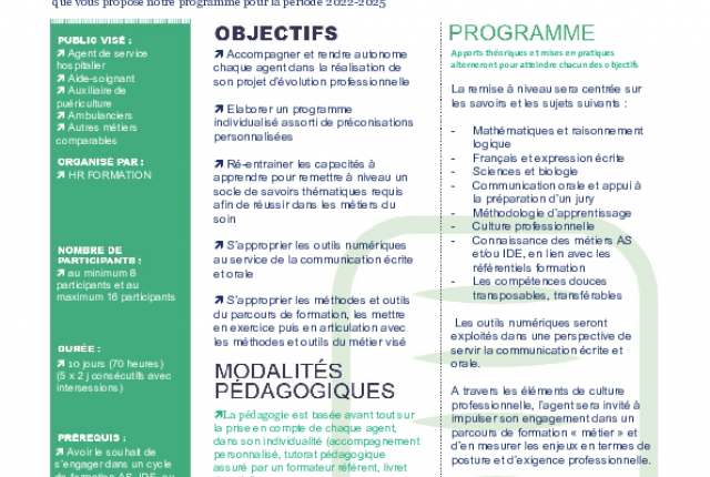 OFFRE DE FORMATION // Remise à niveau et sécurisation du projet AS & IDE